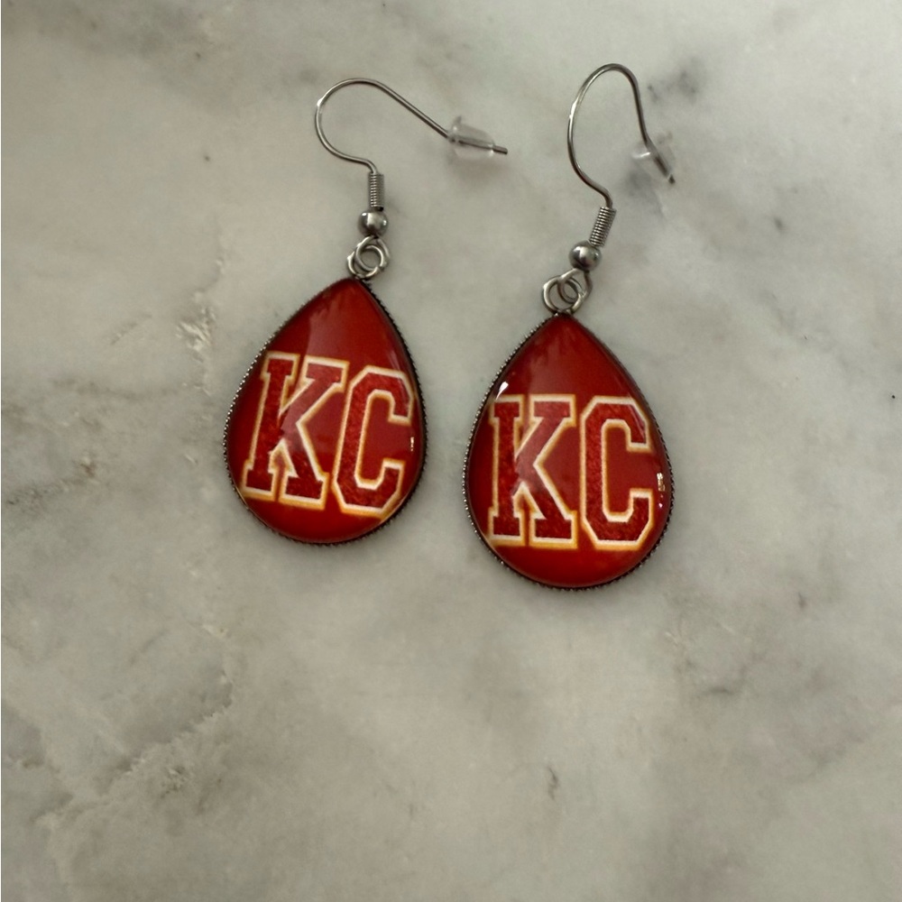 Red KC Teardrop Earrings - NEW
